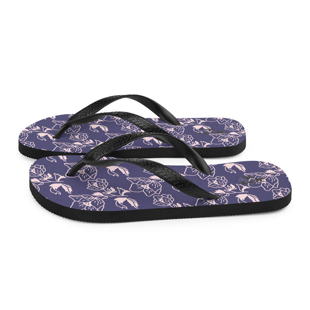 Flip-Flops-Blue floral