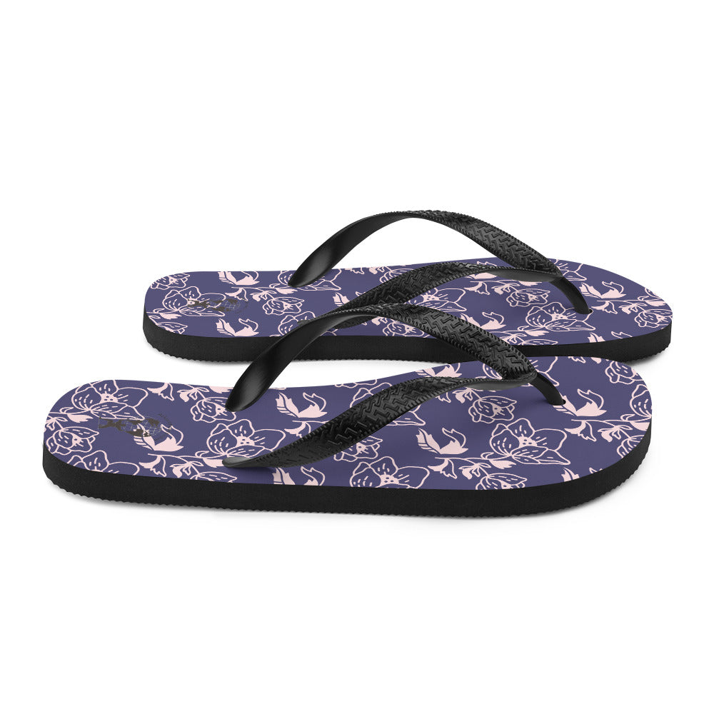 Flip-Flops-Blue floral