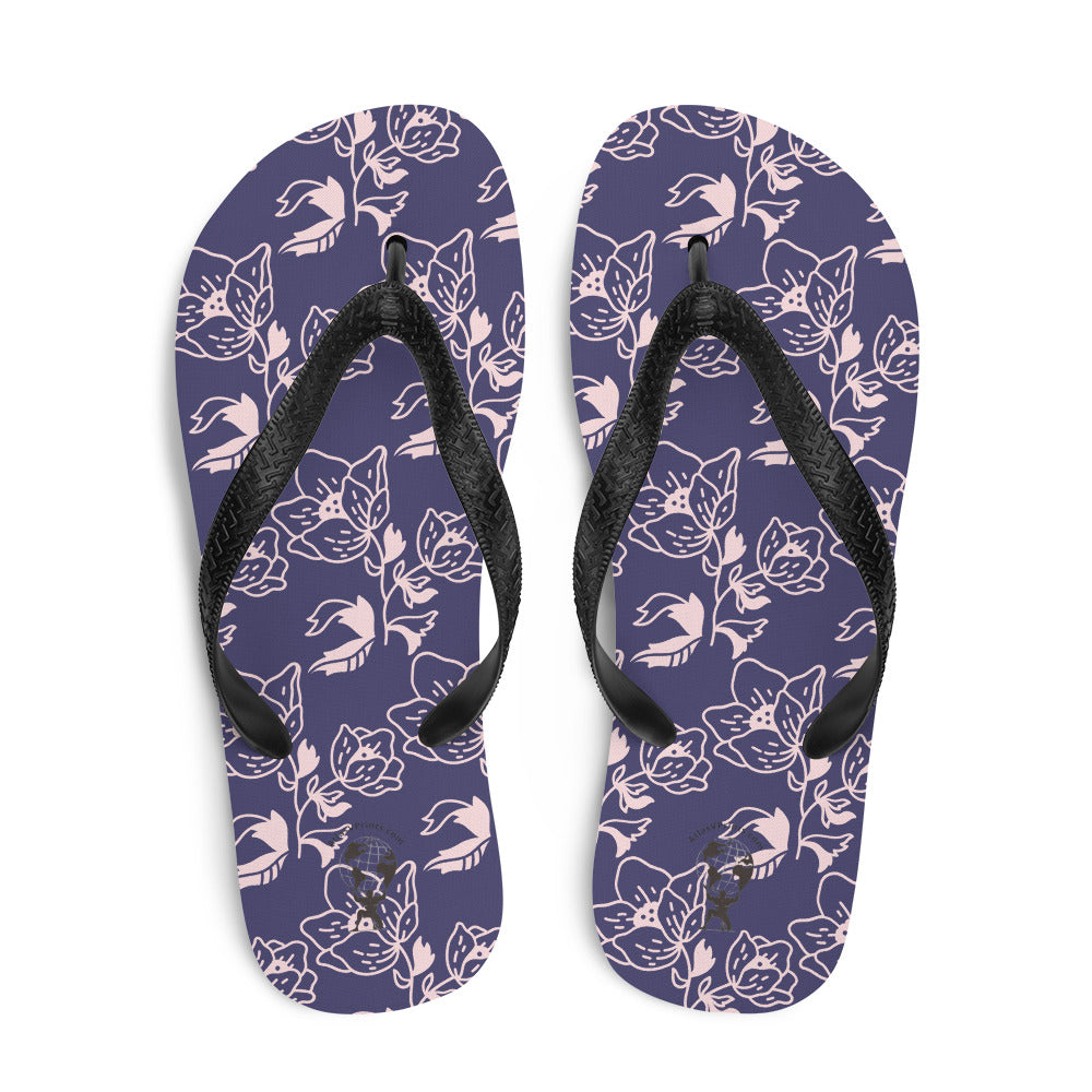 Flip-Flops-Blue floral