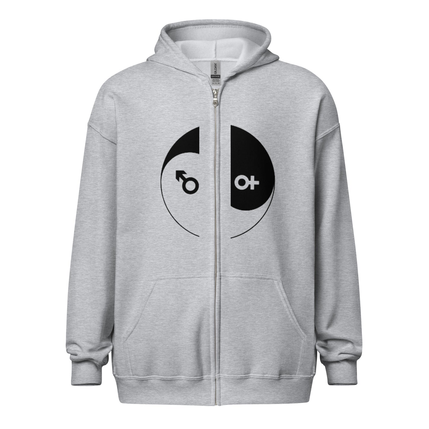 Unisex heavy blend zip hoodie-male/female yin yang