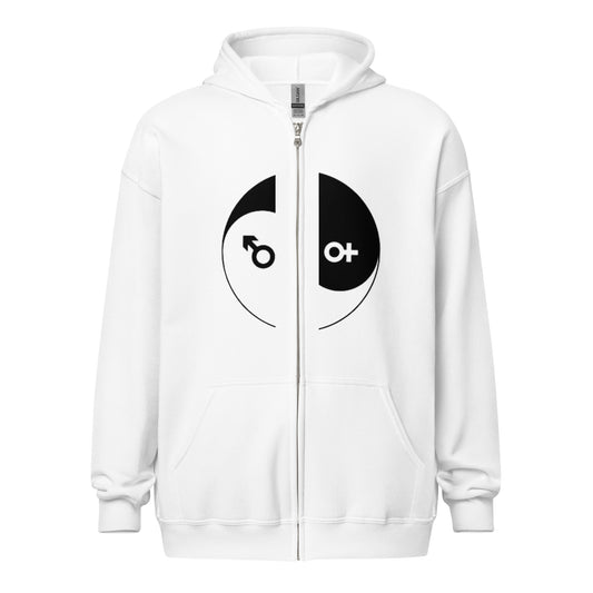 Unisex heavy blend zip hoodie-male/female yin yang