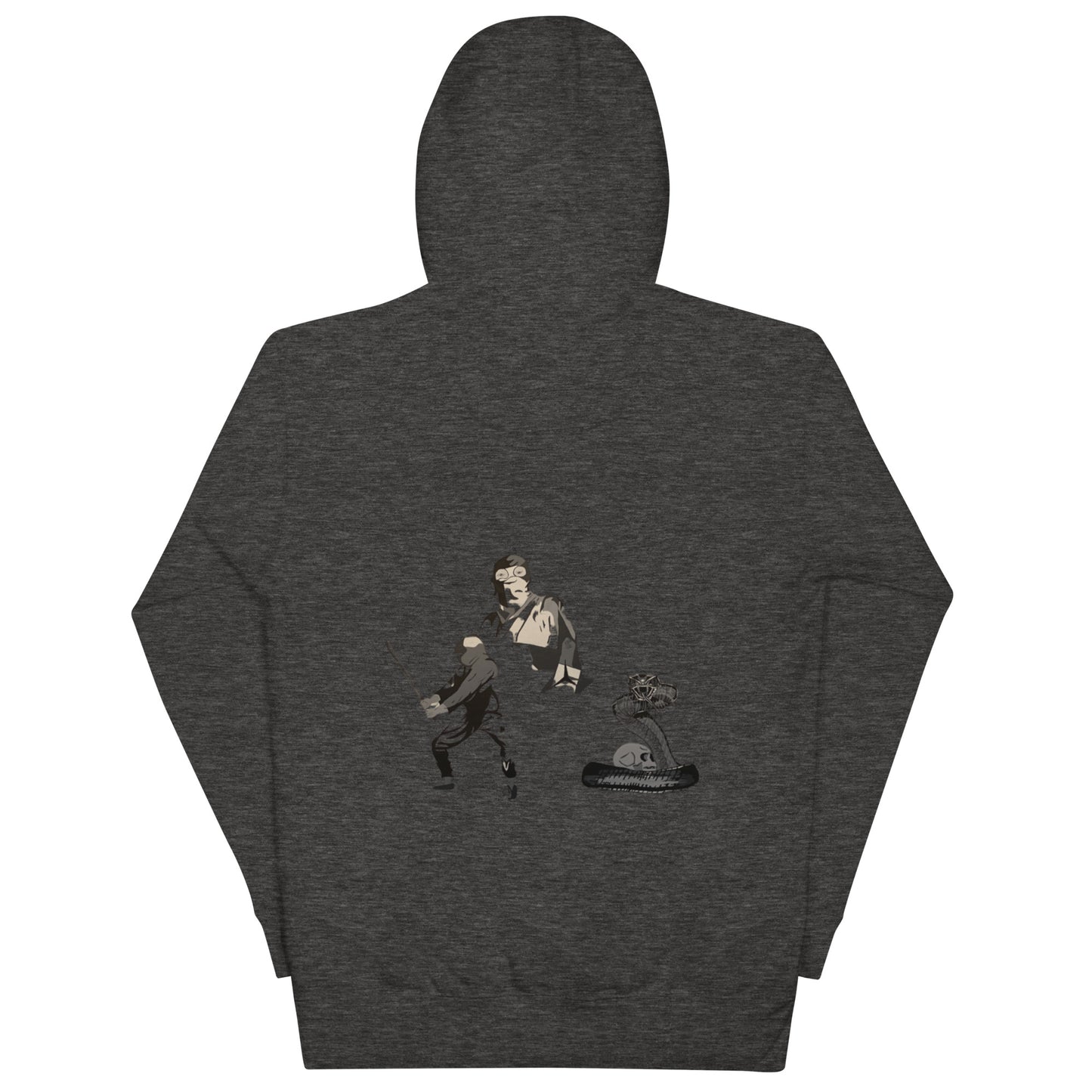 Unisex Hoodie-leaf yin yang and snake spirit warrior in back