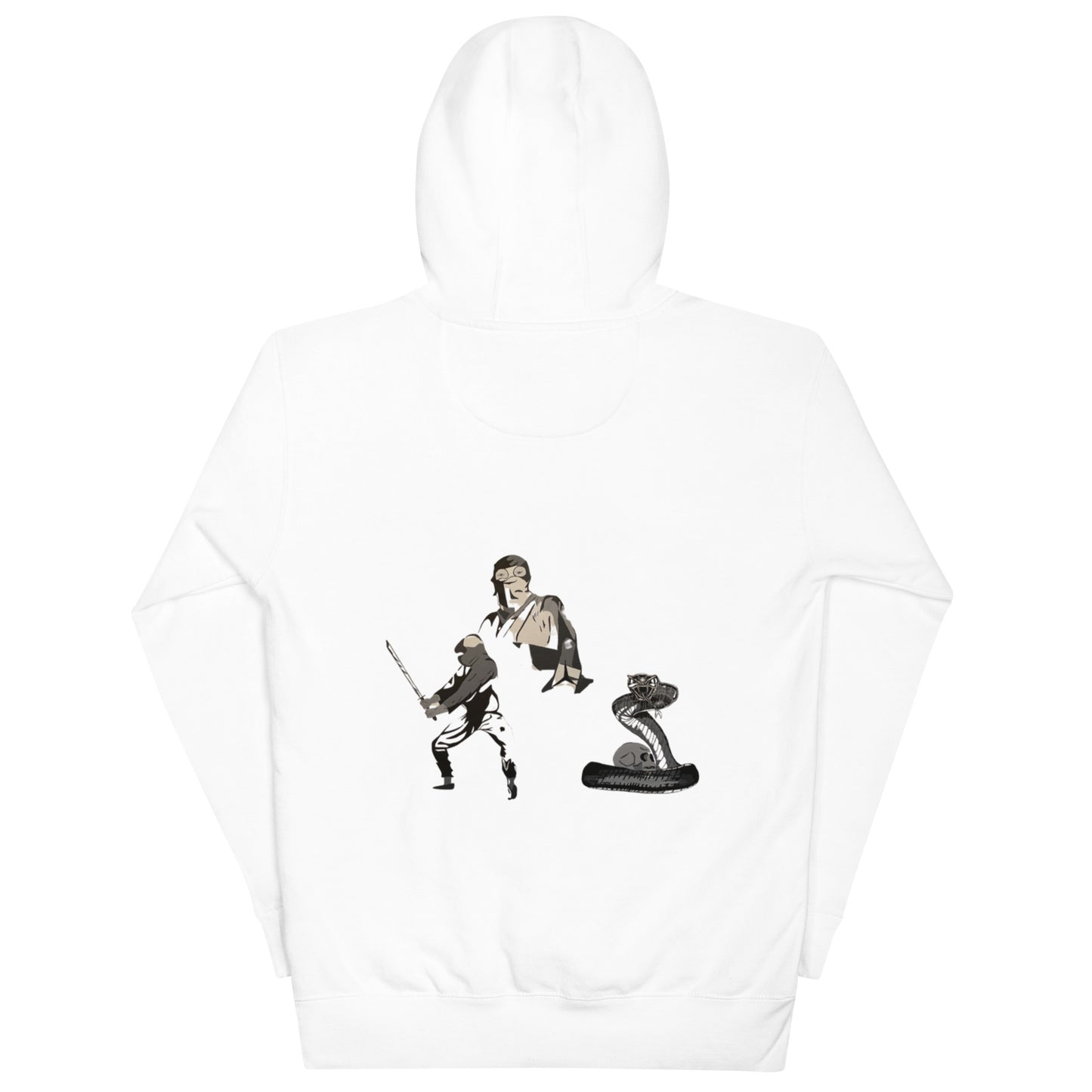 Unisex Hoodie-leaf yin yang and snake spirit warrior in back