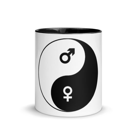 Mug with Color Inside-male/female yin yang