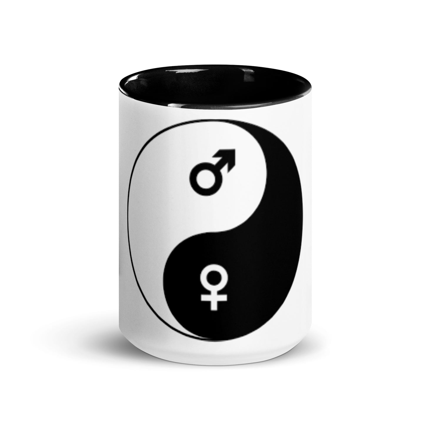 Mug with Color Inside-male/female yin yang