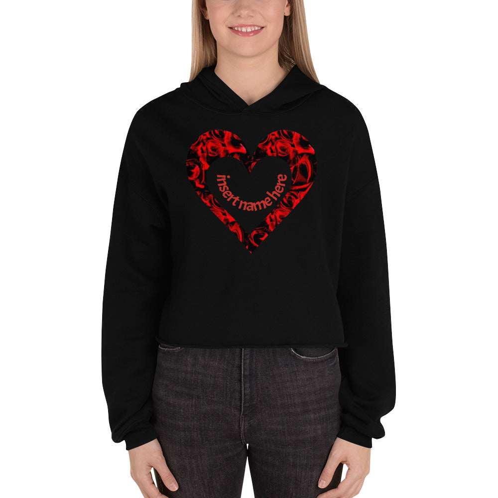 Crop Hoodie-heart with insert name