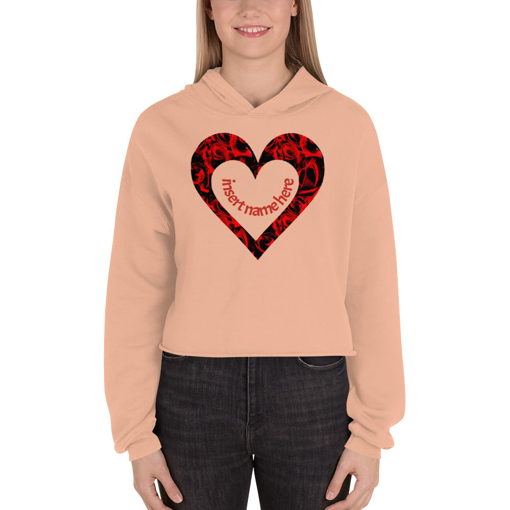 Crop Hoodie-heart with insert name