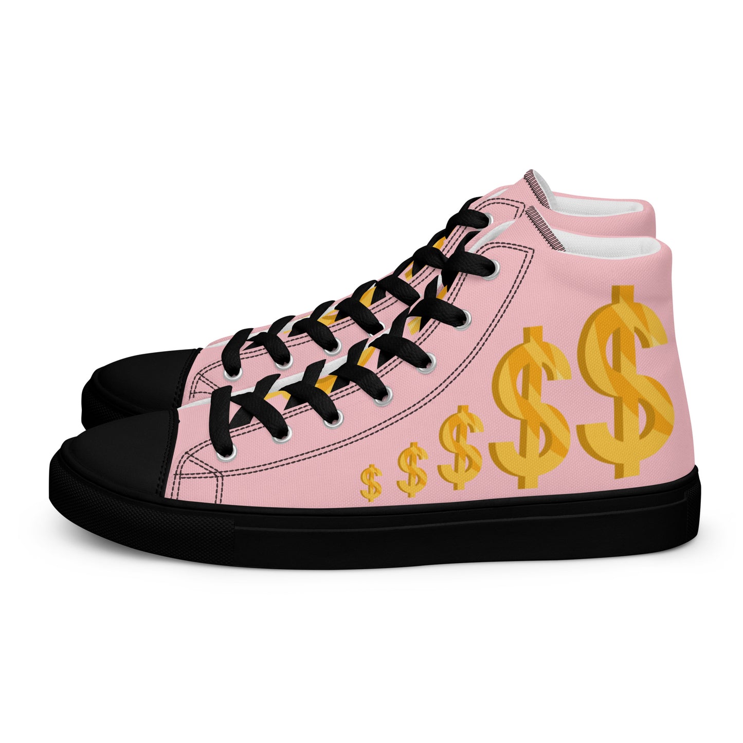 Women’s high top canvas shoes-Pink $