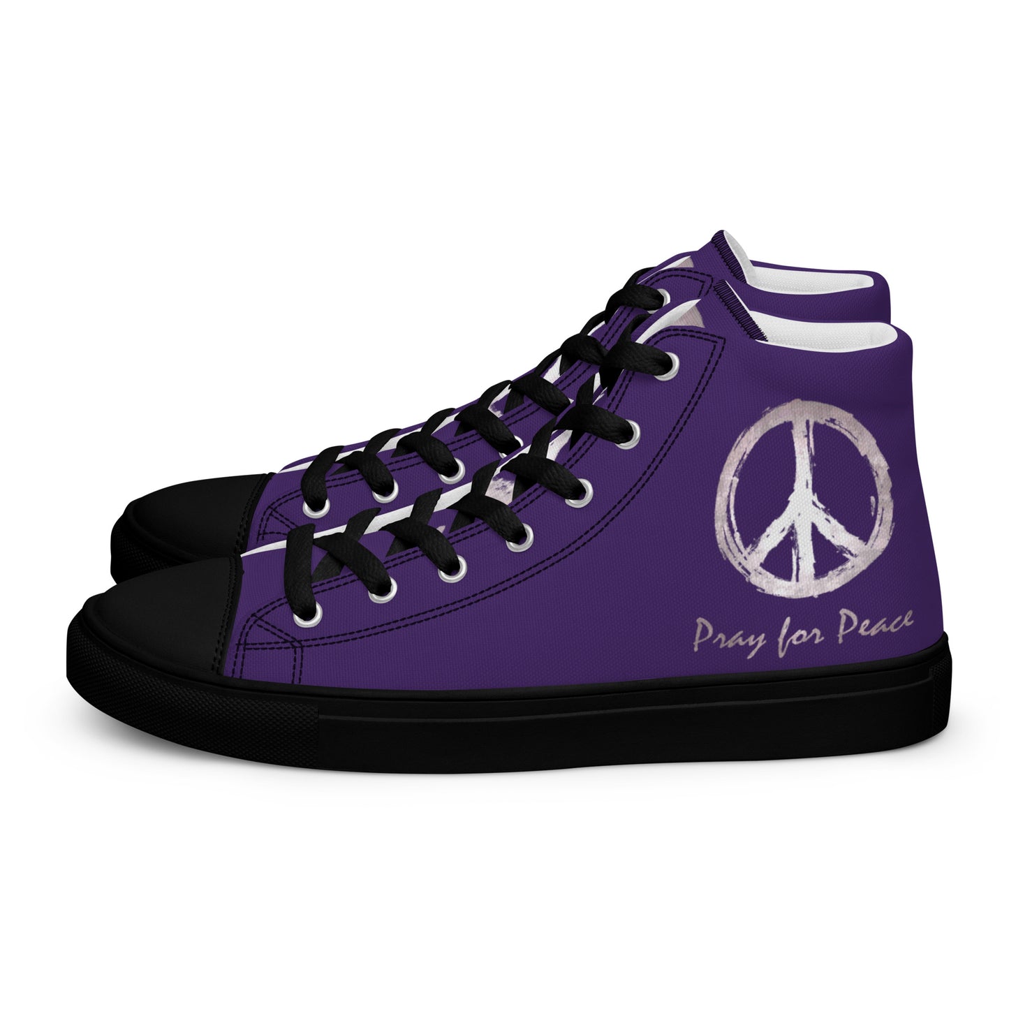 Women’s high top canvas shoes-Purple Peace & Dove