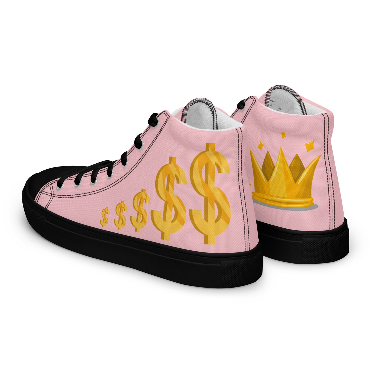 Women’s high top canvas shoes-Pink $