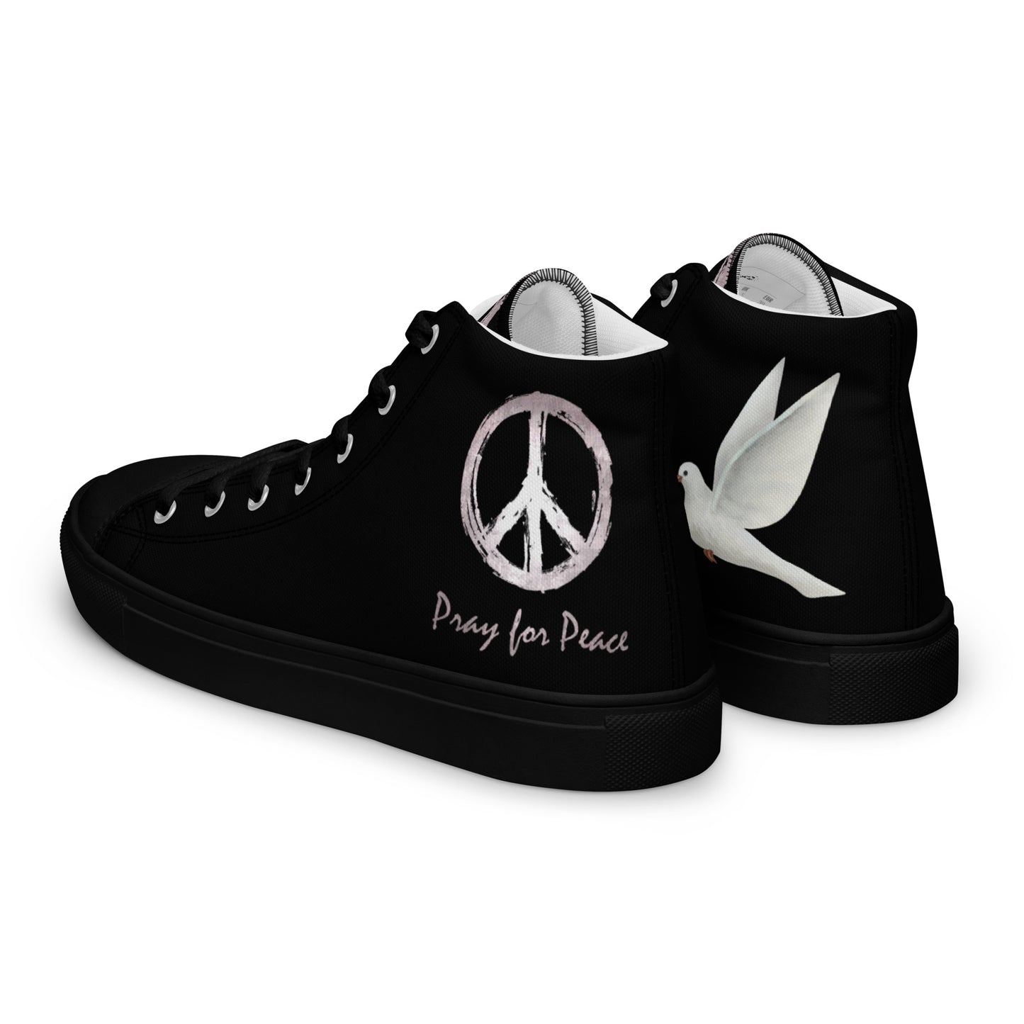 Women’s high top canvas shoes-Peace & Dove