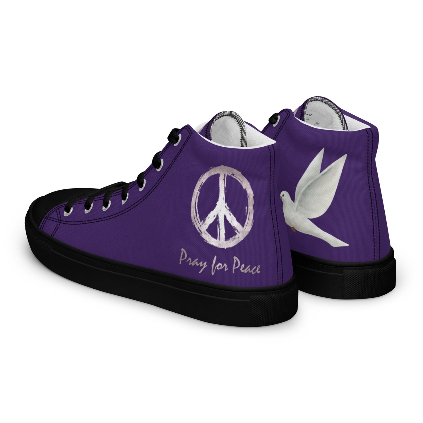 Women’s high top canvas shoes-Purple Peace & Dove