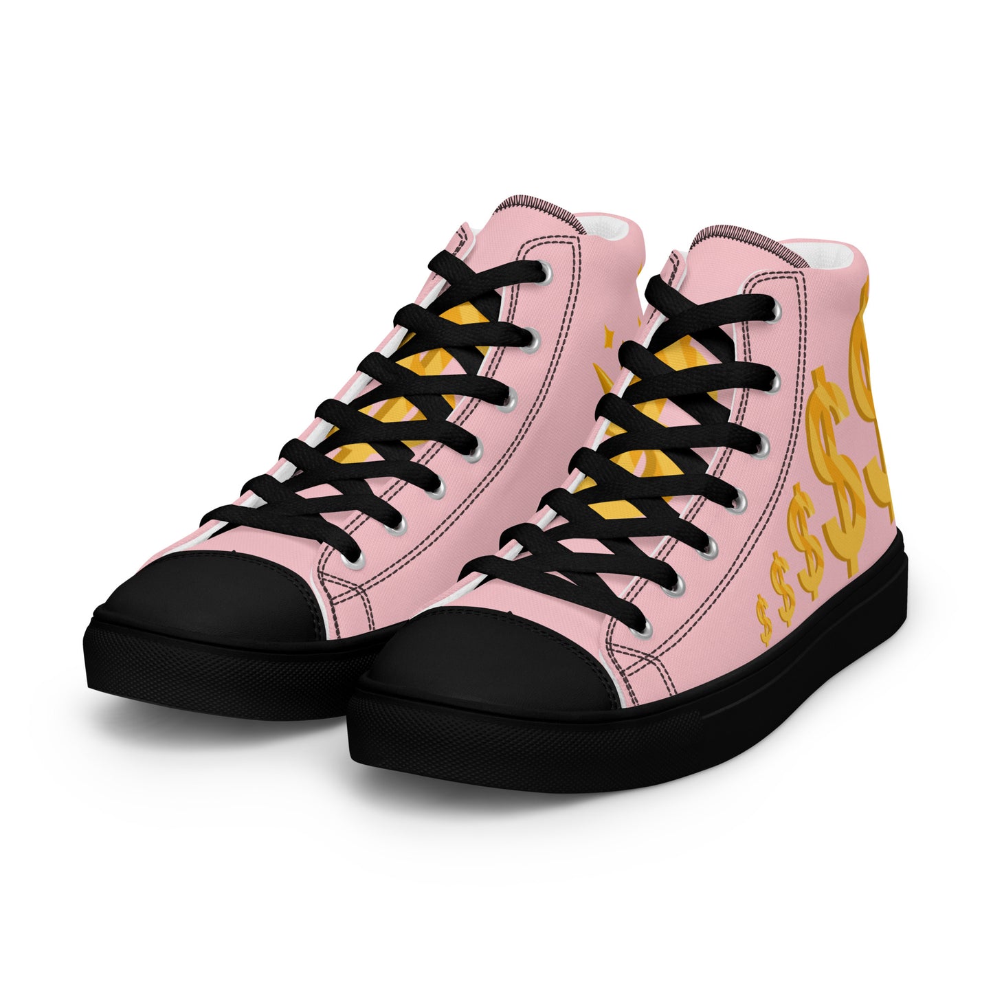 Women’s high top canvas shoes-Pink $