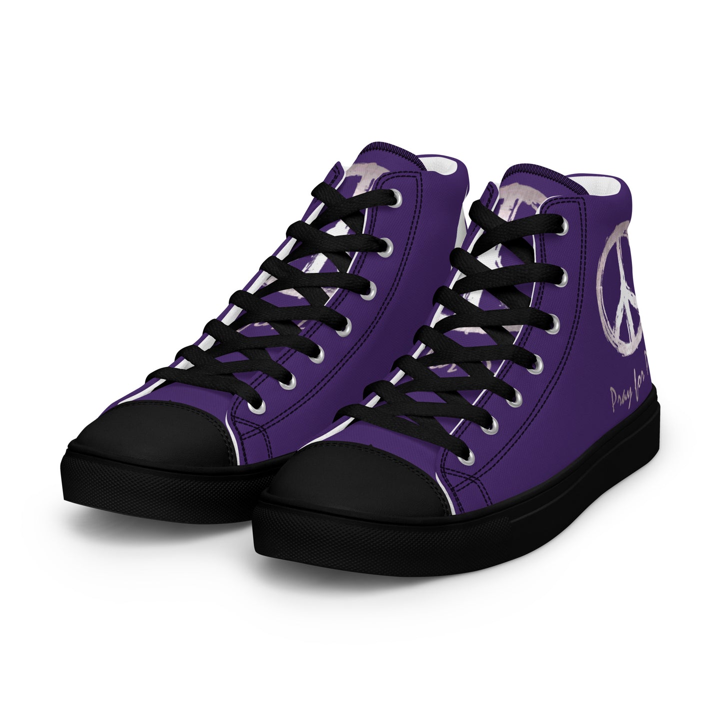 Women’s high top canvas shoes-Purple Peace & Dove