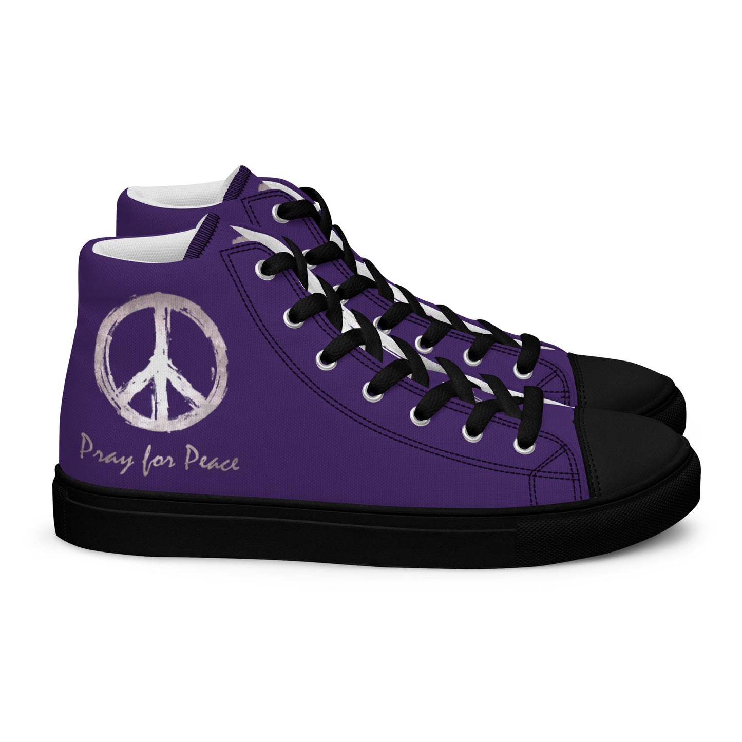 Women’s high top canvas shoes-Purple Peace & Dove