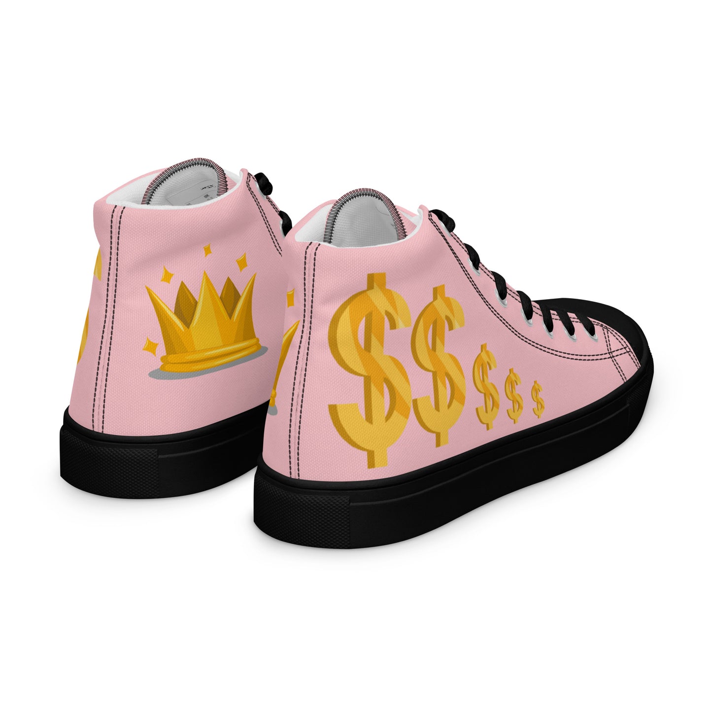 Women’s high top canvas shoes-Pink $