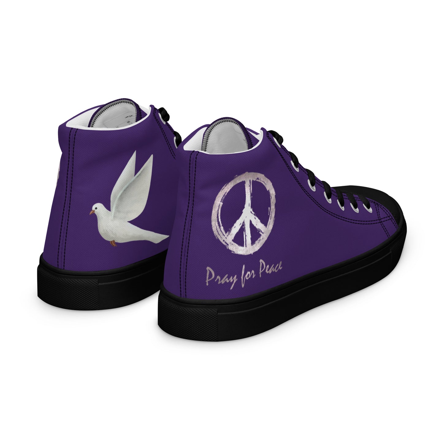 Women’s high top canvas shoes-Purple Peace & Dove