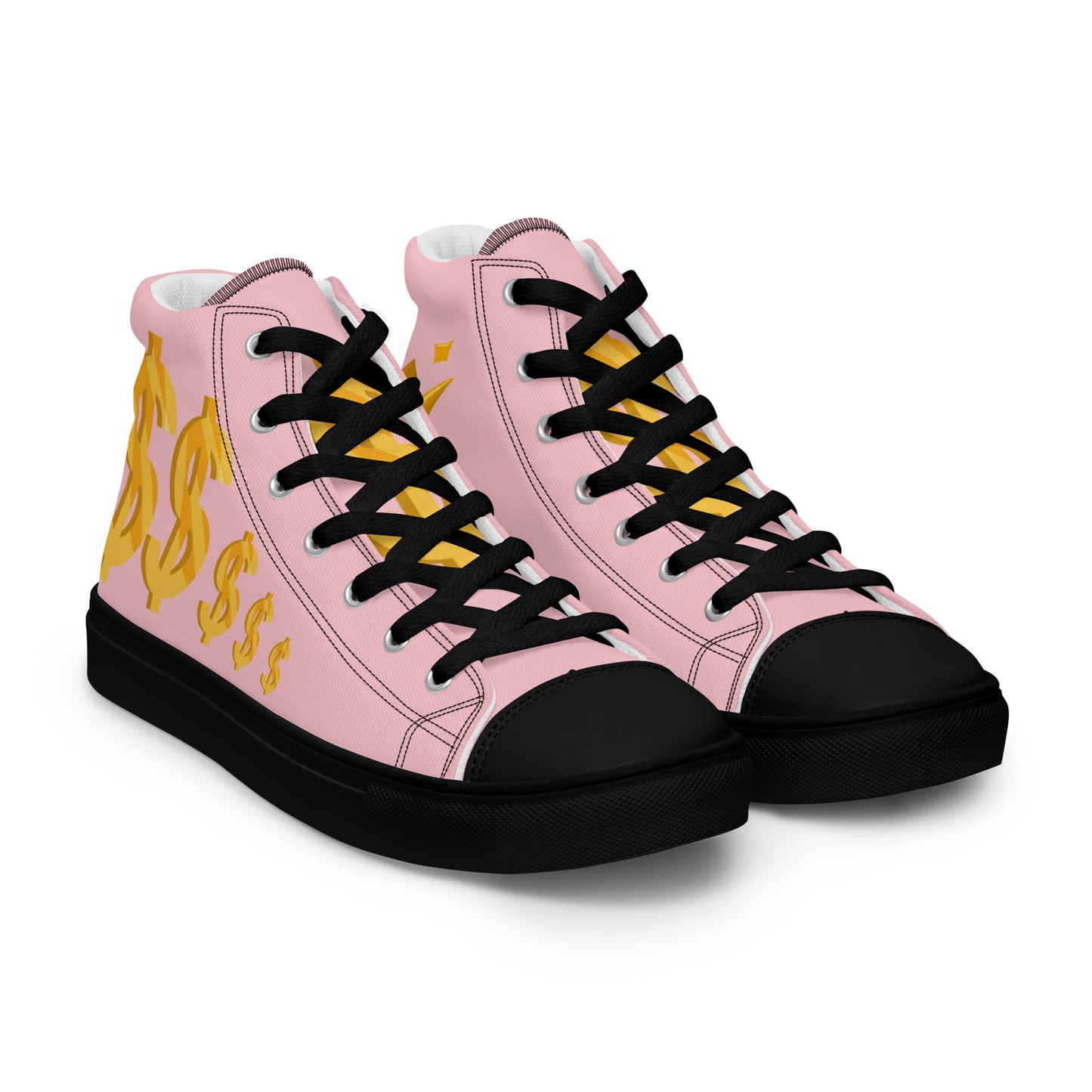 Women’s high top canvas shoes-Pink $