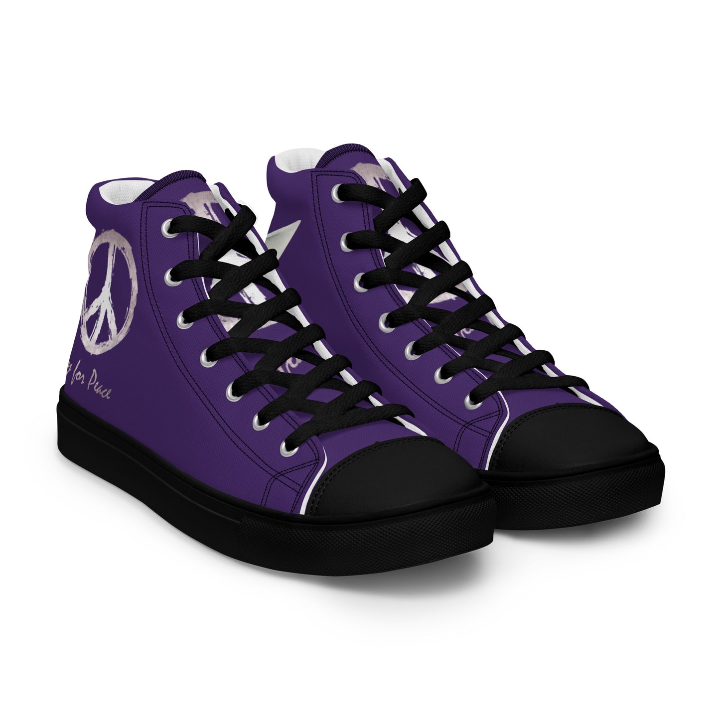 Women’s high top canvas shoes-Purple Peace & Dove