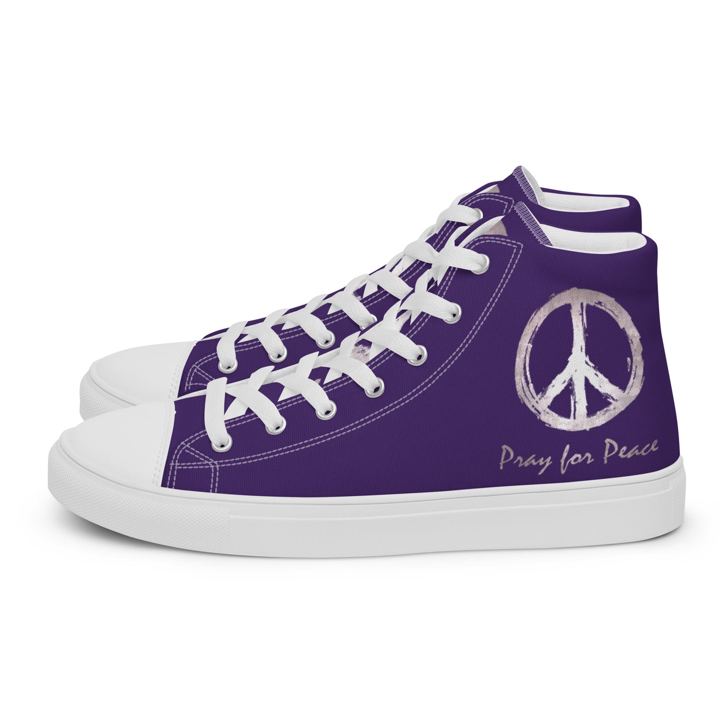 Women’s high top canvas shoes-Purple Peace & Dove