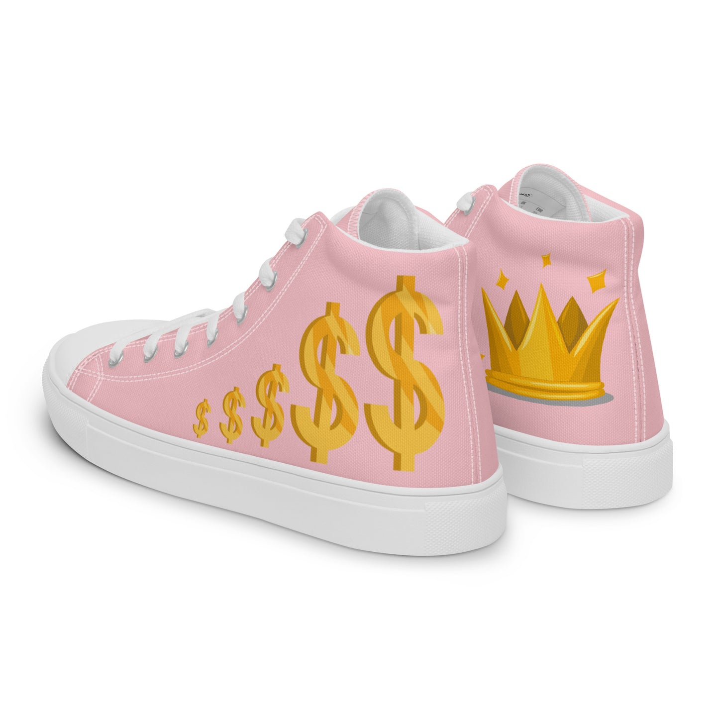 Women’s high top canvas shoes-Pink $