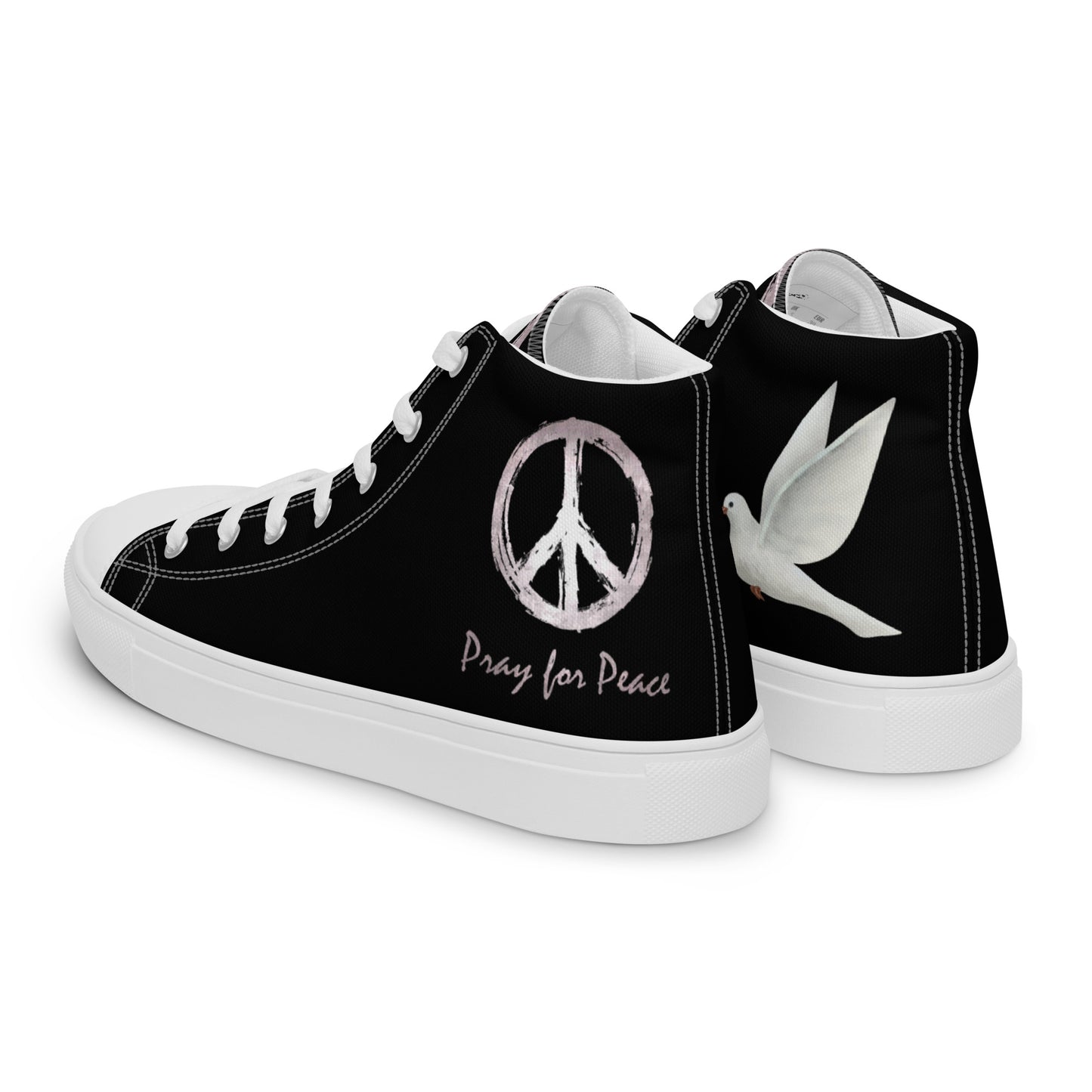 Women’s high top canvas shoes-Peace & Dove