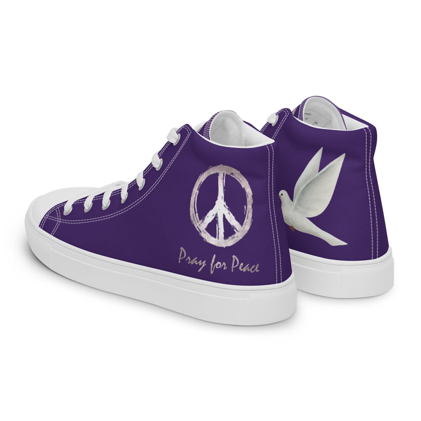 Women’s high top canvas shoes-Purple Peace & Dove