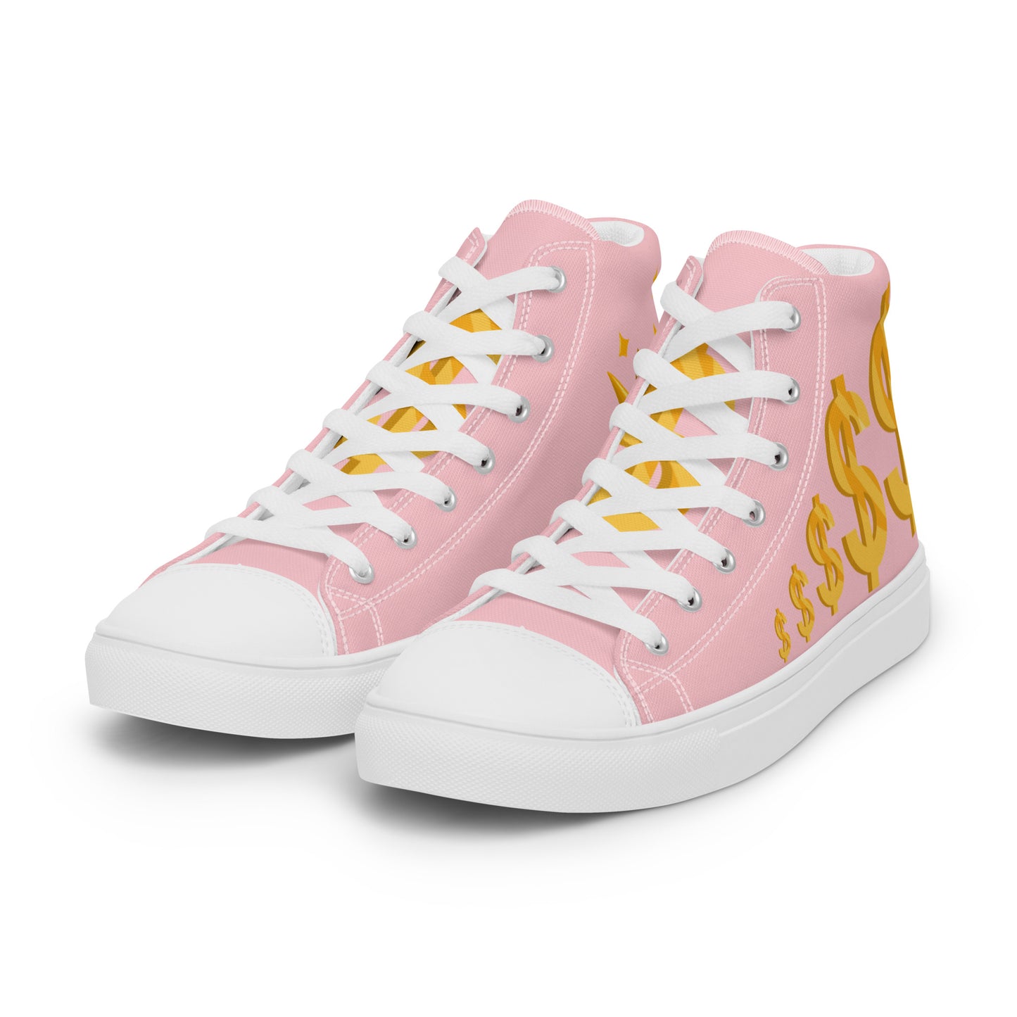 Women’s high top canvas shoes-Pink $