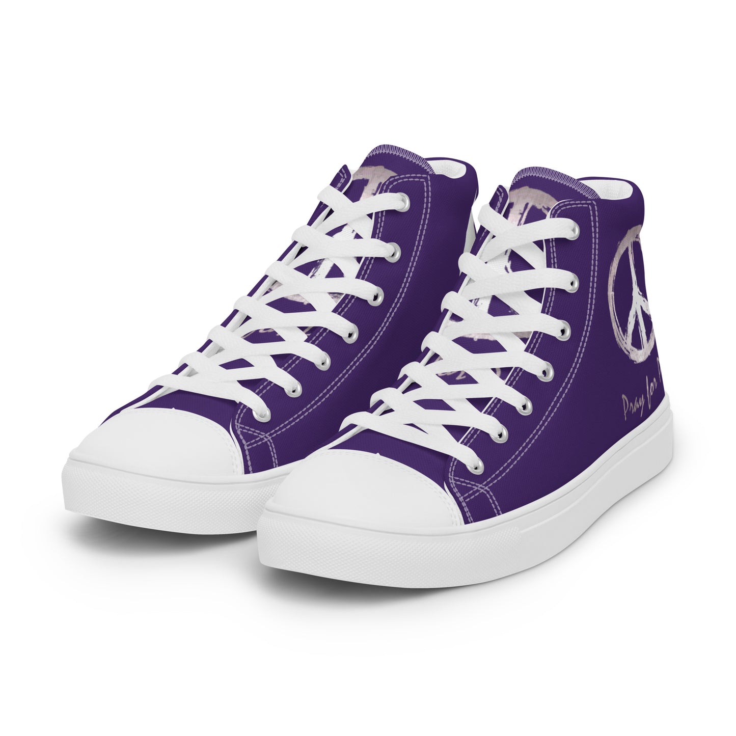 Women’s high top canvas shoes-Purple Peace & Dove