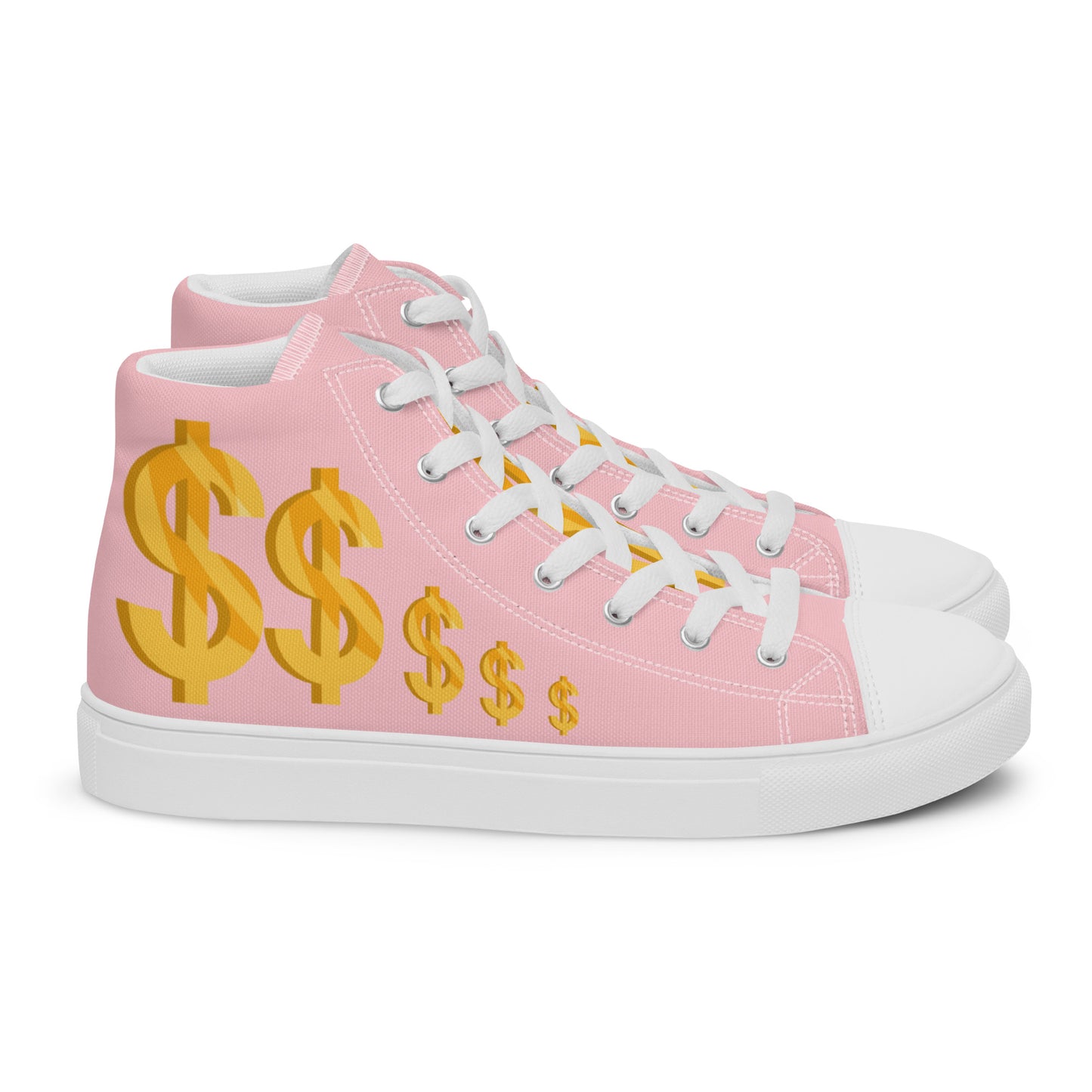 Women’s high top canvas shoes-Pink $