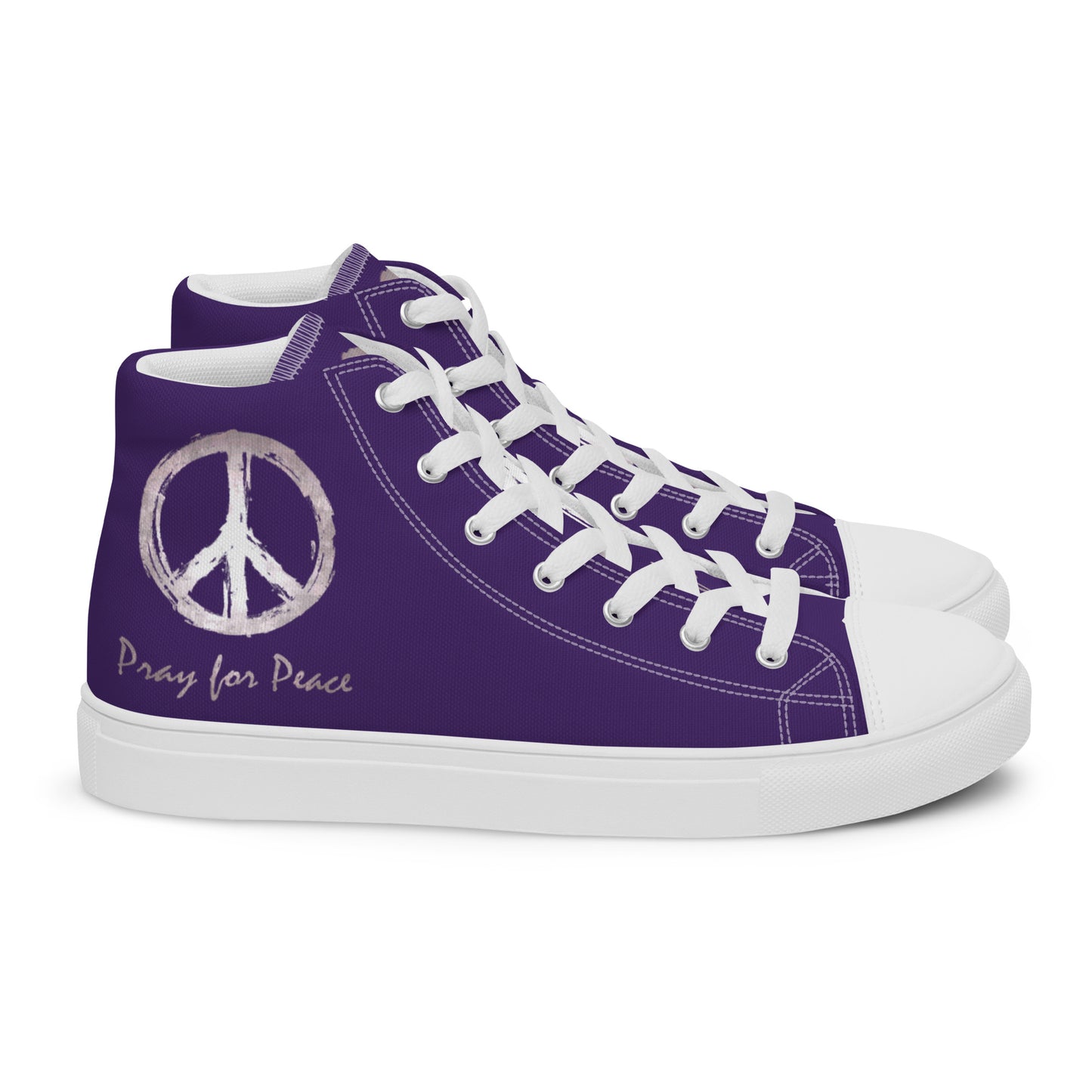 Women’s high top canvas shoes-Purple Peace & Dove