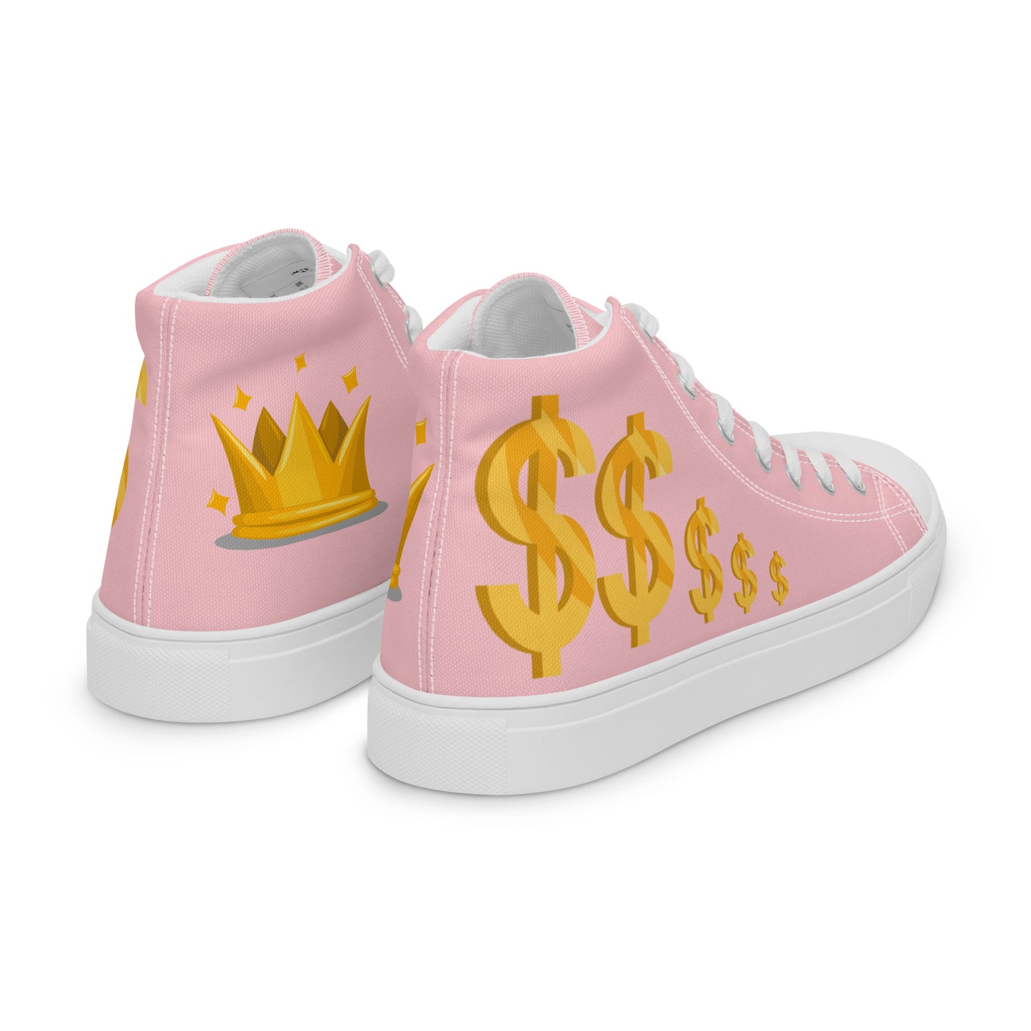 Women’s high top canvas shoes-Pink $