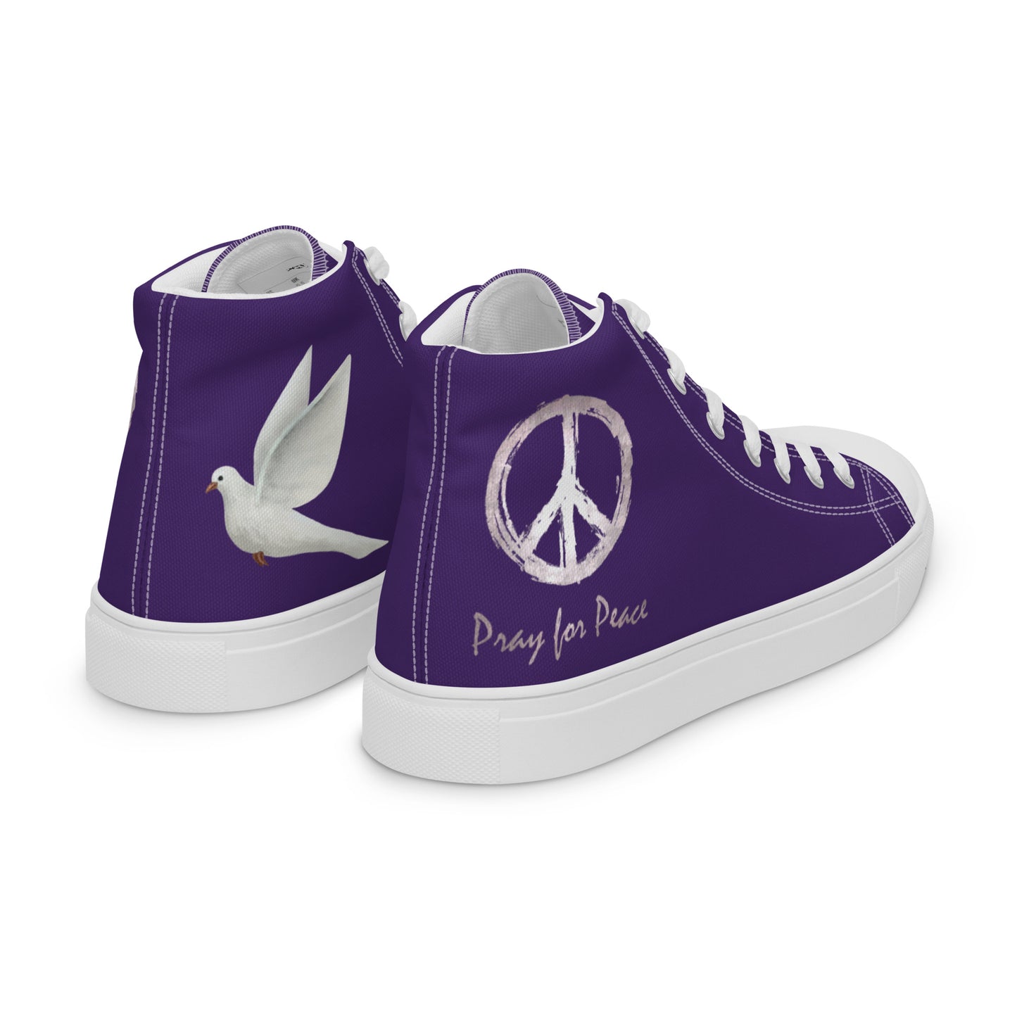 Women’s high top canvas shoes-Purple Peace & Dove