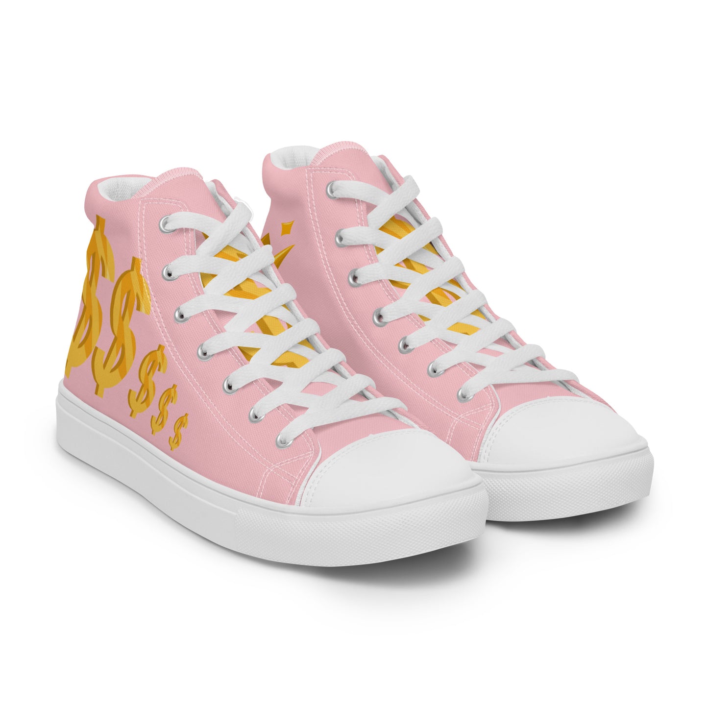 Women’s high top canvas shoes-Pink $