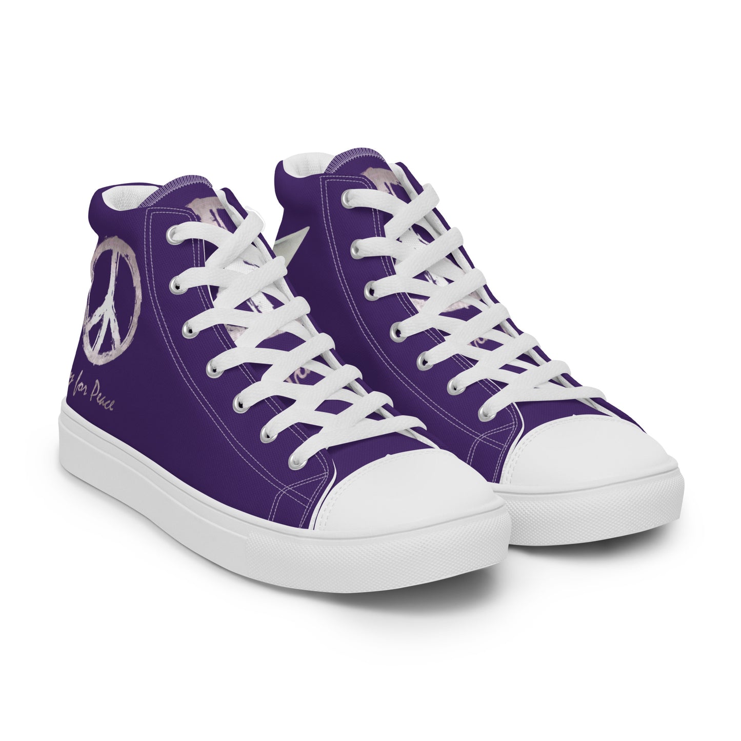 Women’s high top canvas shoes-Purple Peace & Dove