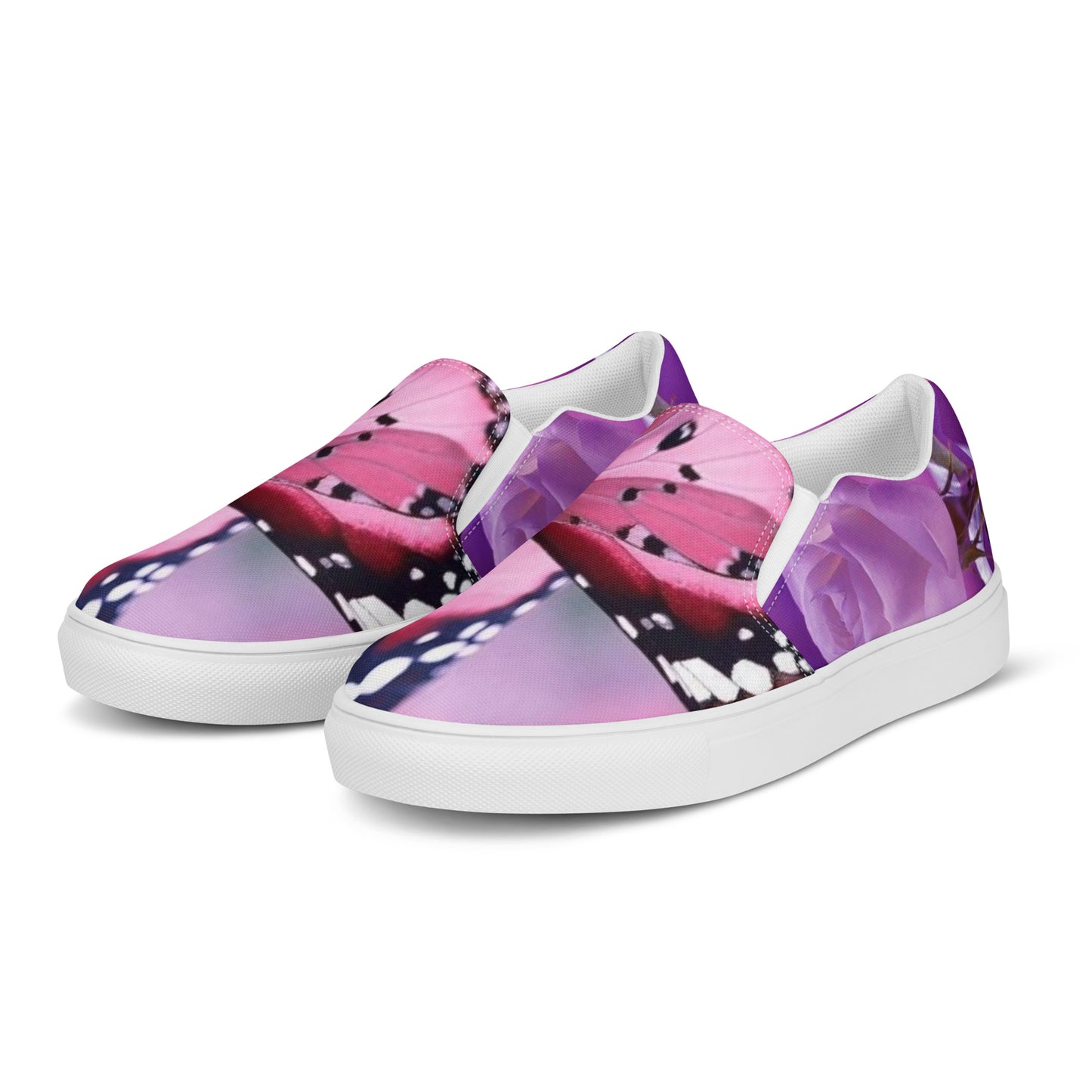 Women’s slip-on canvas shoes-Butterfly & flowers