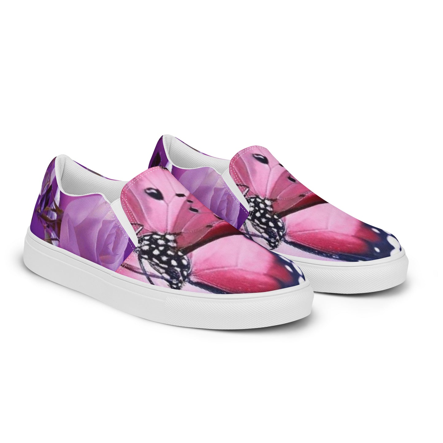 Women’s slip-on canvas shoes-Butterfly & flowers